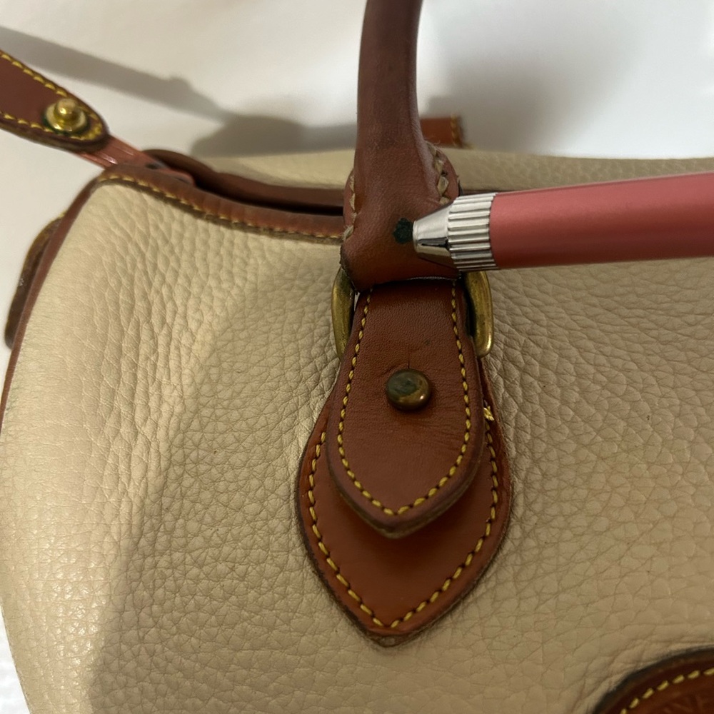 Dooney & Bourke Cream and Brown Satchel - Picture 5 of 7